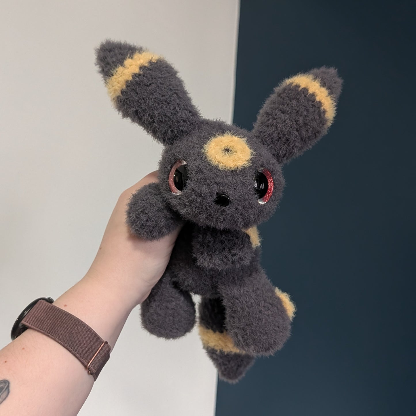 Weighted Fuzzy Dark Fox Crochet Plushie