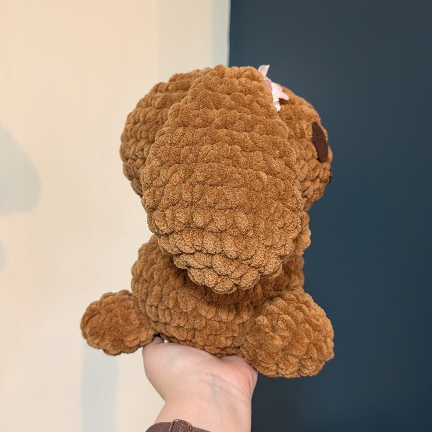MADE TO ORDER Jumbo Kawaii Japanese Brown Puppy Dog Bunny Crochet Plushie