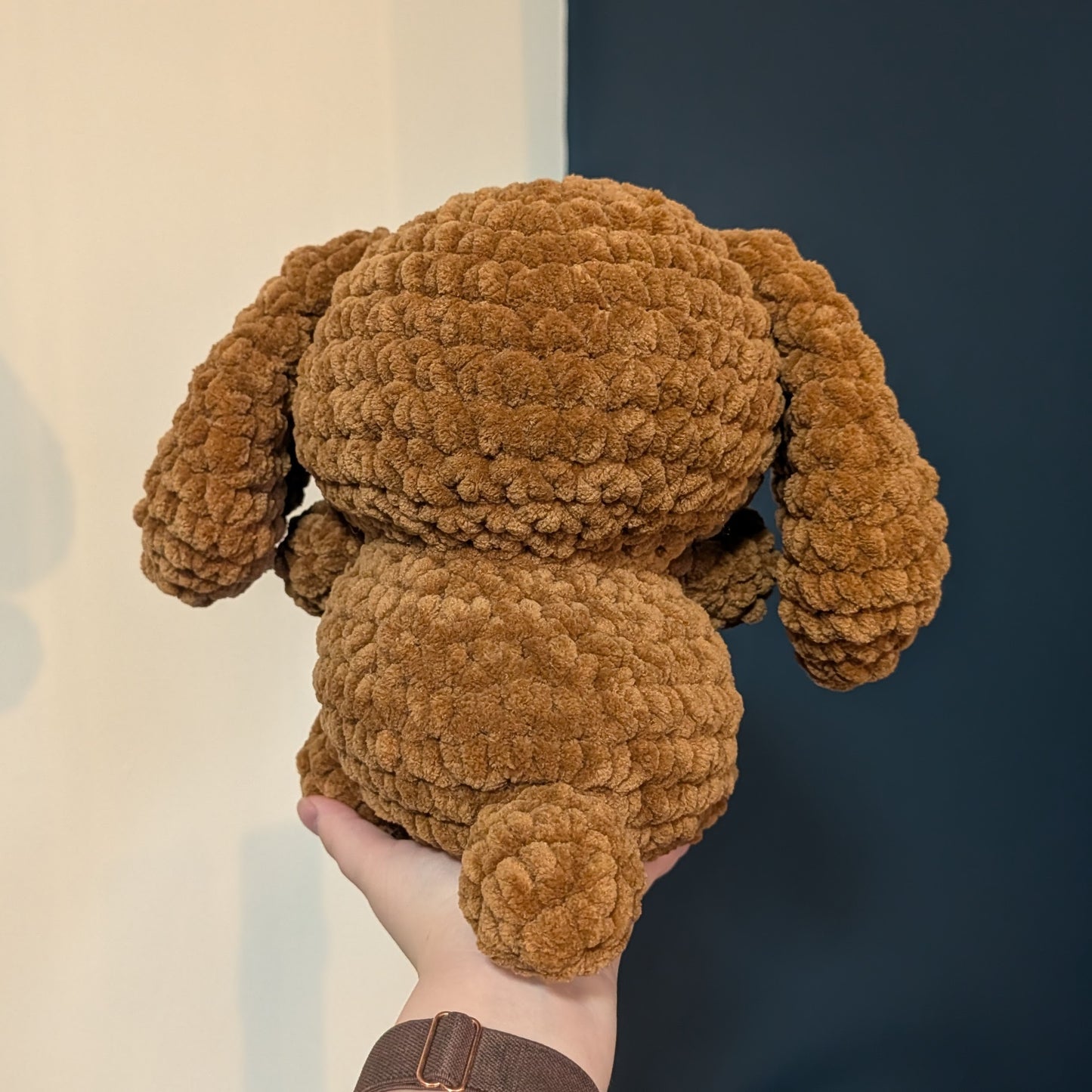 MADE TO ORDER Jumbo Kawaii Japanese Brown Puppy Dog Bunny Crochet Plushie