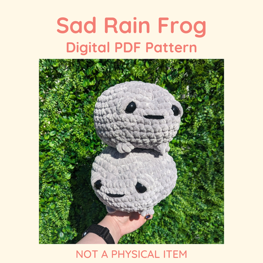 Patrón de ganchillo de rana de lluvia gruñona triste // ARTÍCULO NO FÍSICO