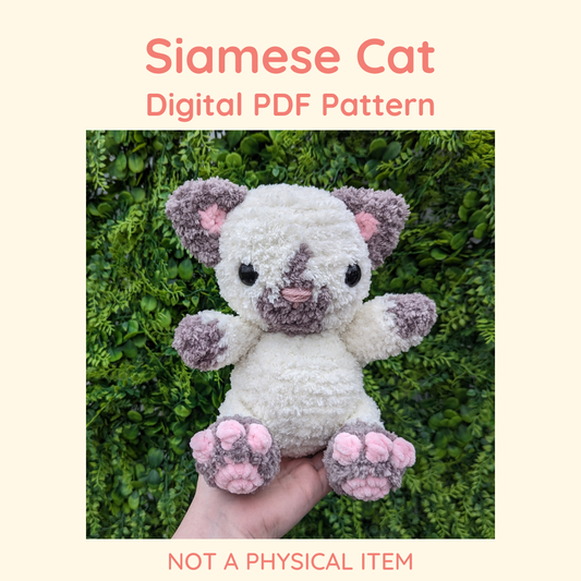 Siamese Cat Crochet Pattern // Digital PDF File - NOT PHYSICAL ITEM