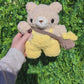 Fuzzy Honey Bear Crochet Plushie (removable overalls) [Archived]