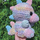 Jumbo Pastel Rainbow Watercolor Dinosaur Crochet Plushie