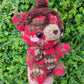 Chocolate Covered Strawberry Teddy Bear Crochet Plushie