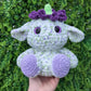 Purple Flower Goblin Sprite Crochet Plushie