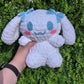 HECHO A PEDIDO Jumbo Kawaii Japonés Perro Blanco Conejito Crochet Peluche