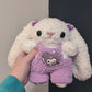 Fuzzy Kawaii Japanese Baby Bunny Crochet Plushie (removable overalls)