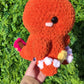 Jumbo Fuzzy Fire Lizard Pocket Monster Crochet Plushie