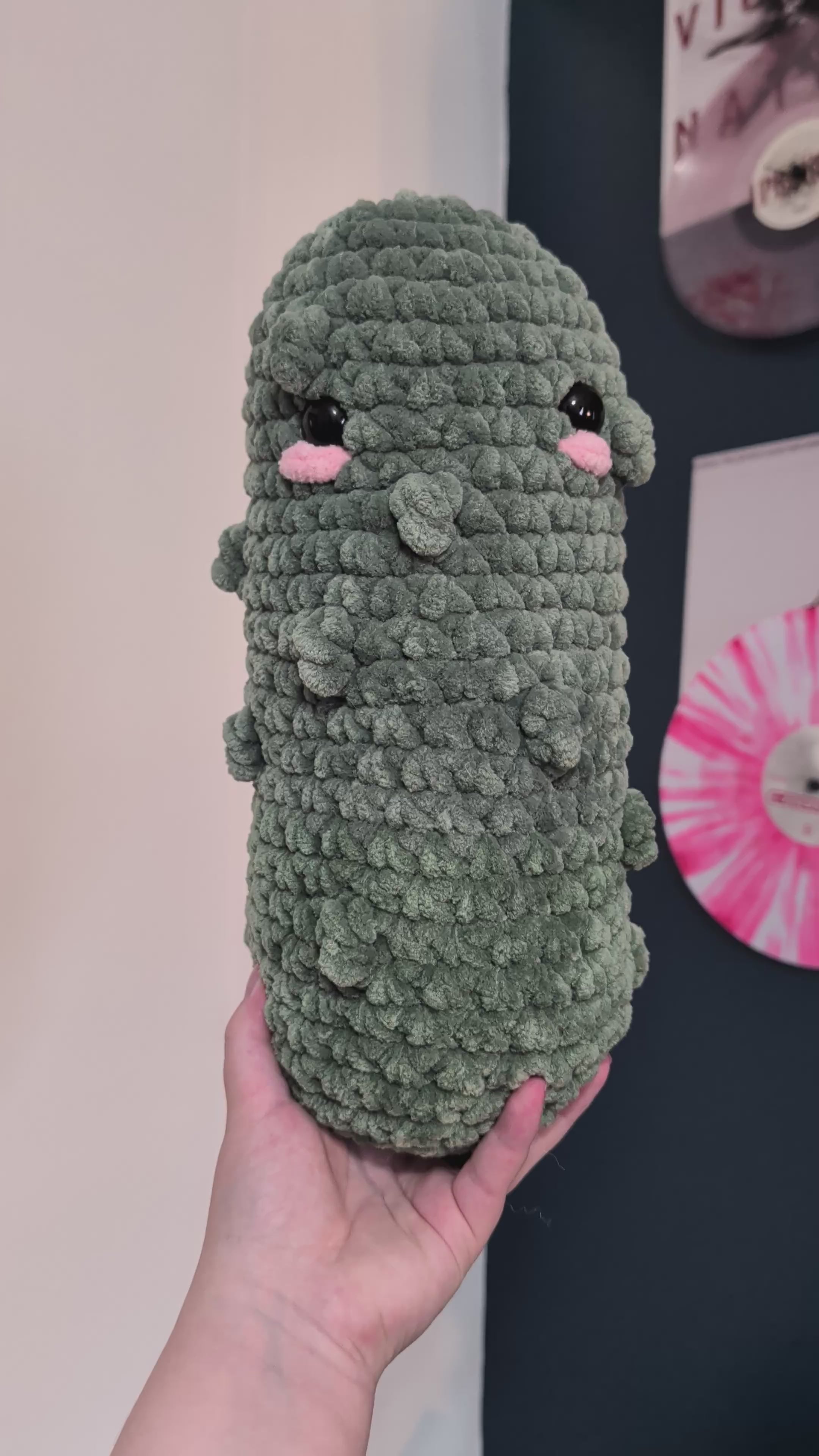 Jumbo Pickle Crochet Plushie – Delarae's Creations