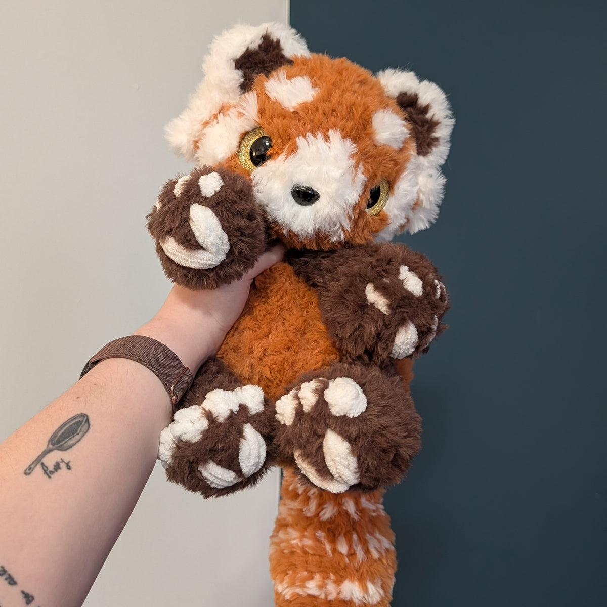 MADE TO ORDER Jumbo Fluffy Red Panda Snuggler Crochet Plushie