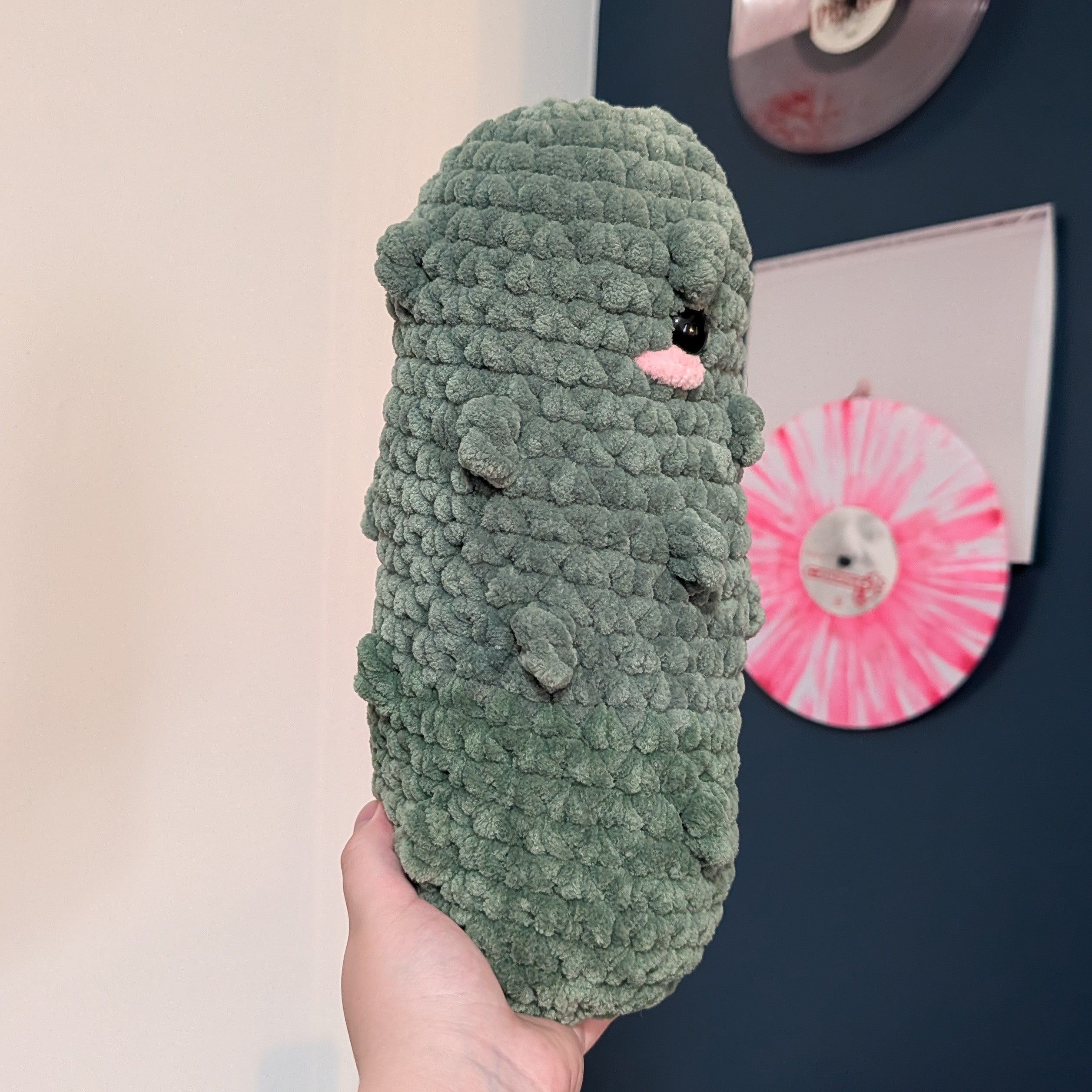 Jumbo Pickle Crochet Plushie – Delarae's Creations
