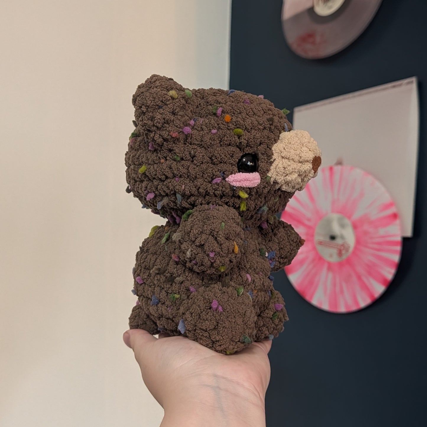 Cosmic Brownie Confetti Teddy Bear Crochet Plushie