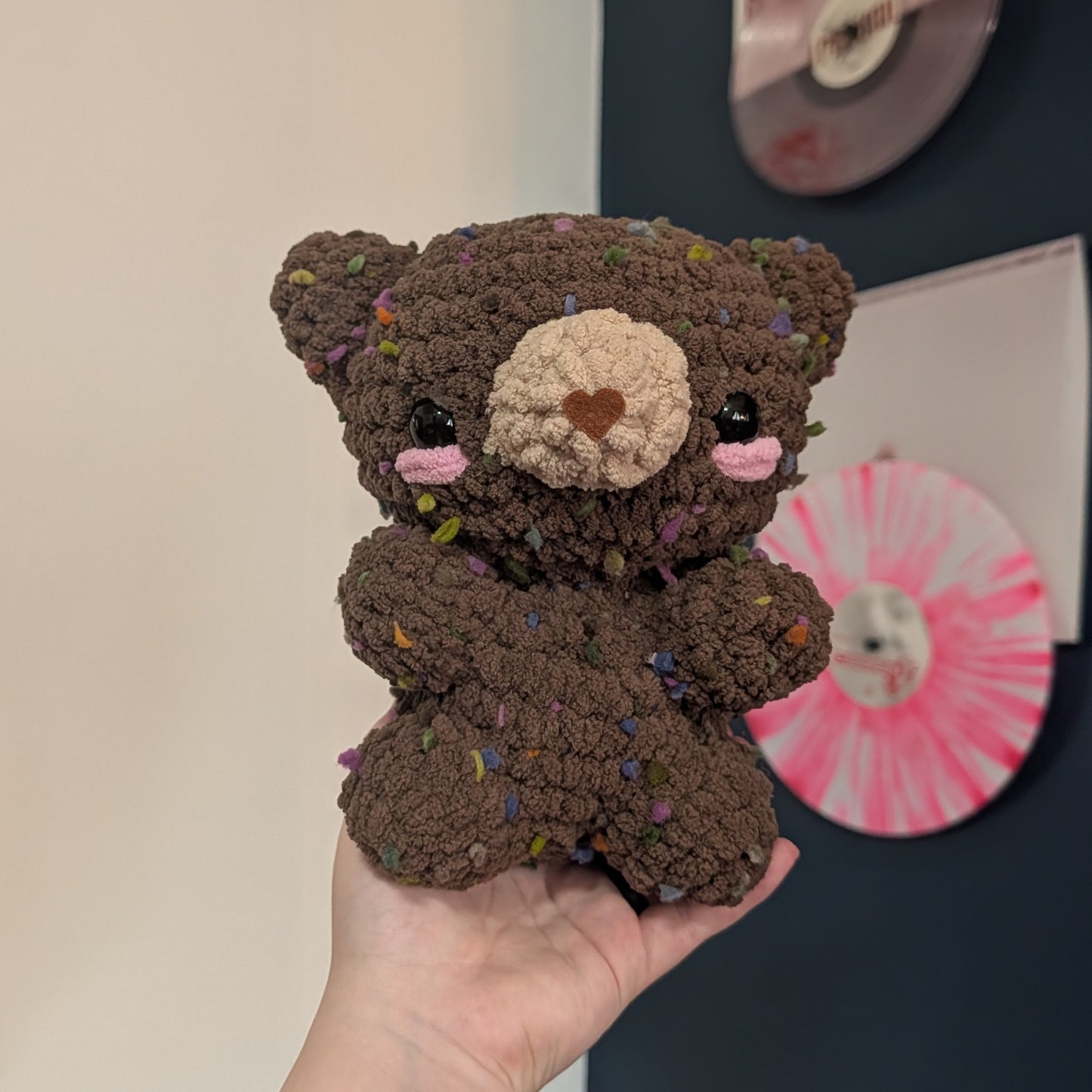 Cosmic Brownie Confetti Teddy Bear Crochet Plushie