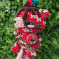 Chocolate Covered Strawberry Teddy Bear Crochet Plushie