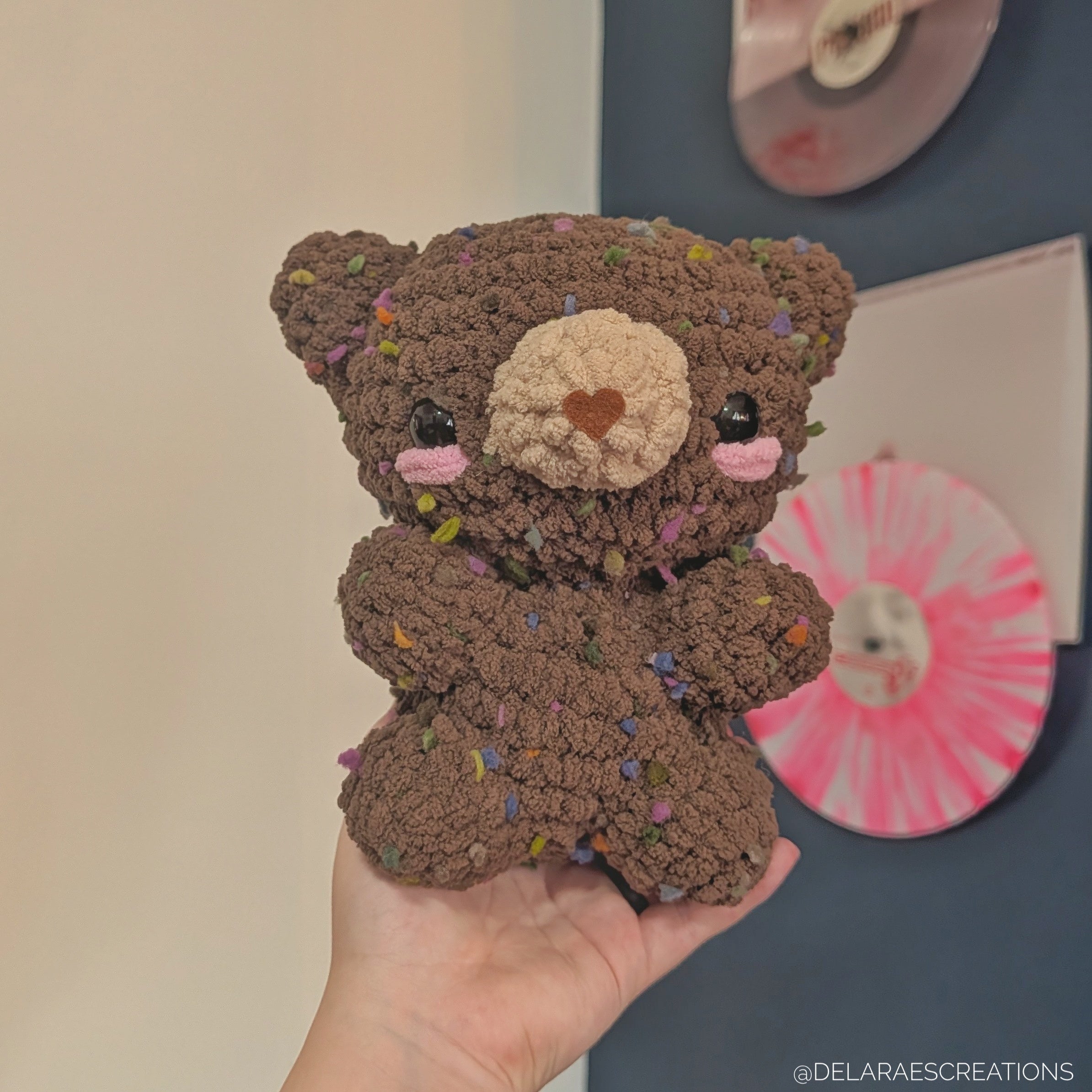 Cosmic Brownie Confetti Teddy Bear Crochet Plushie – Delarae's