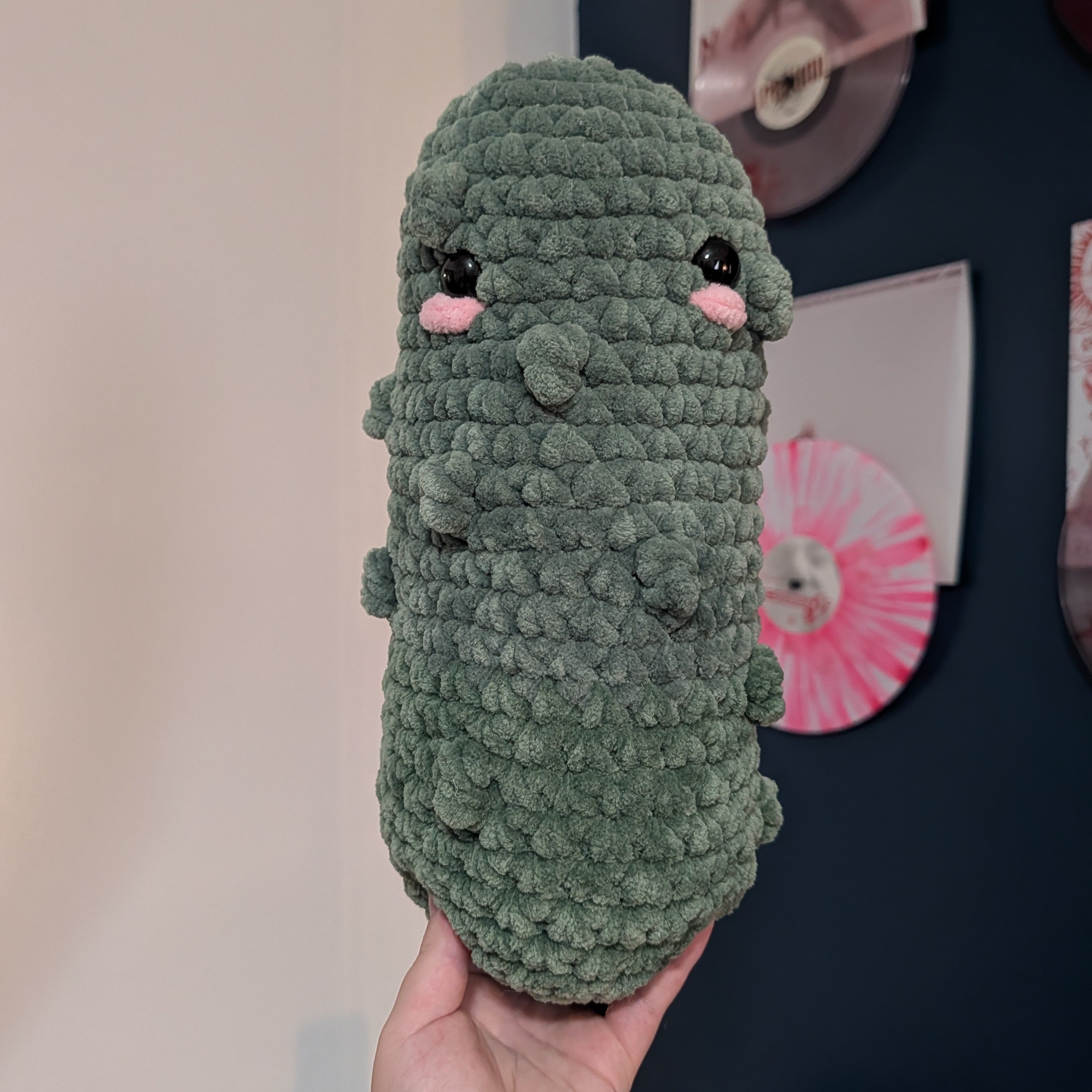 Jumbo Pickle Crochet Plushie – Delarae's Creations