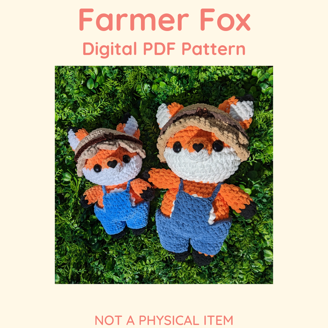 Patrón de ganchillo Farmer Fox // NO ES UN ARTÍCULO FÍSICO // incluye accesorios, overol, sombrero