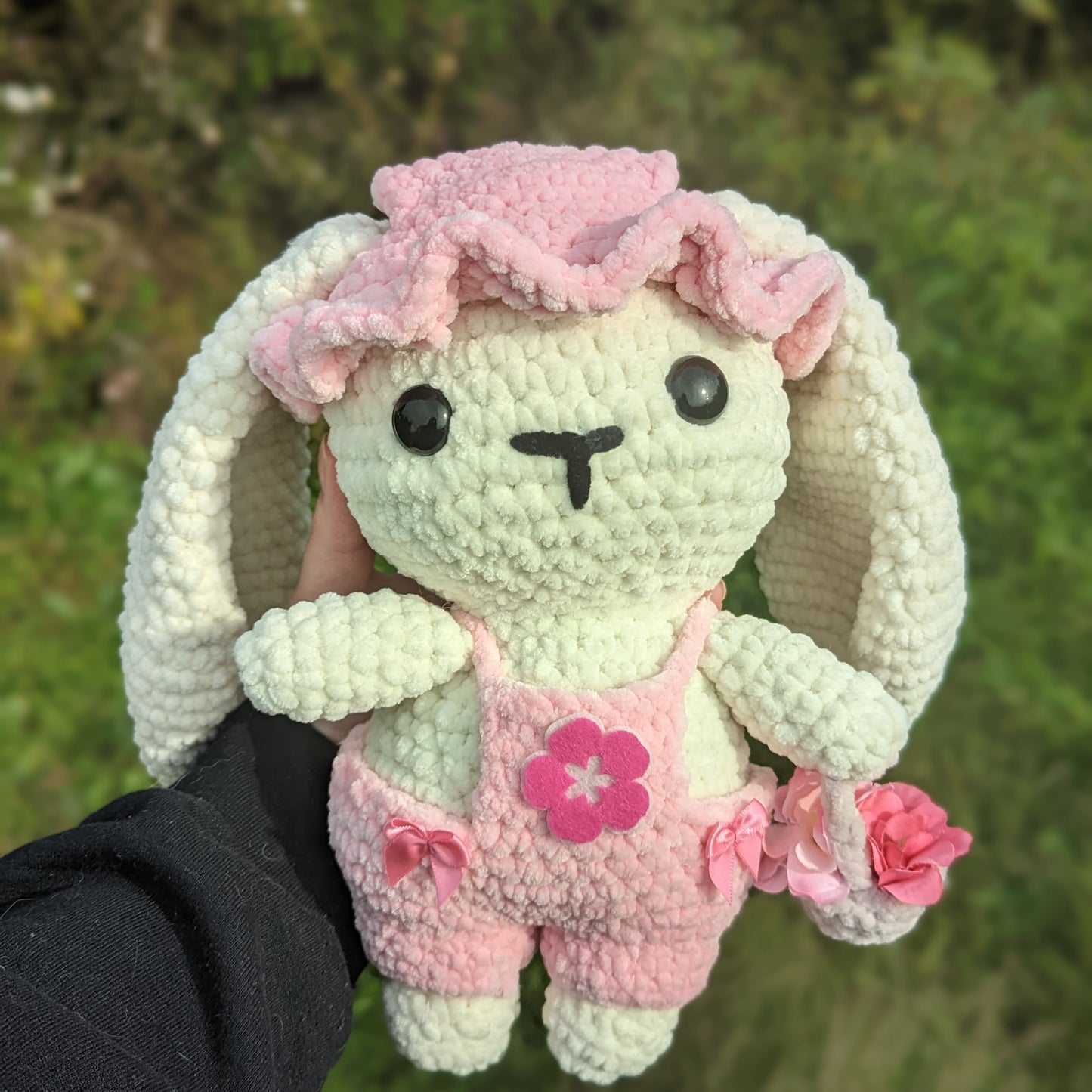 Cherry Blossom Bunny Crochet Plushie (removable accessories) [Archived]