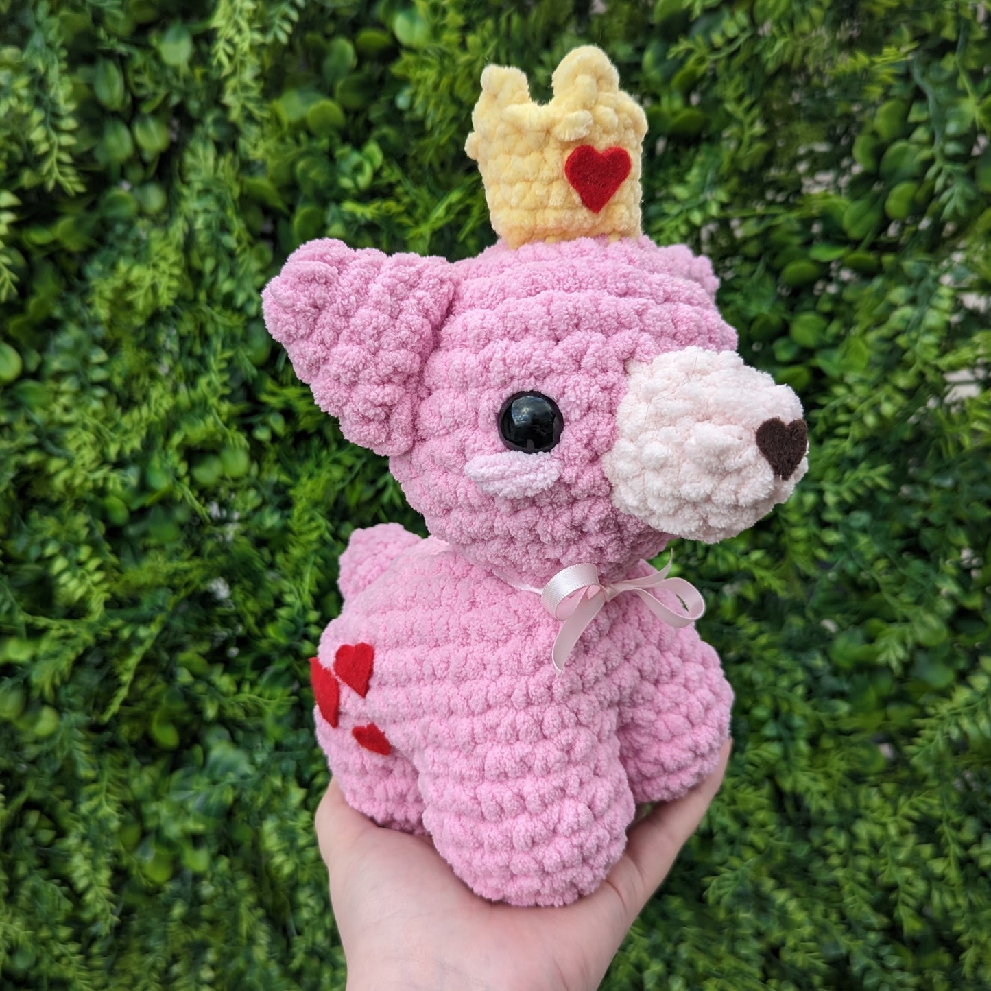 Queen of Hearts Bear Crochet Plushie