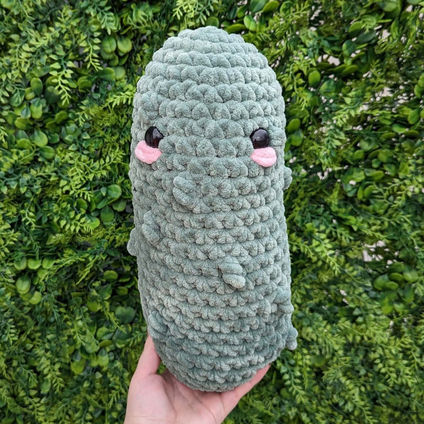 Jumbo Pickle Crochet Plushie – Delarae's Creations