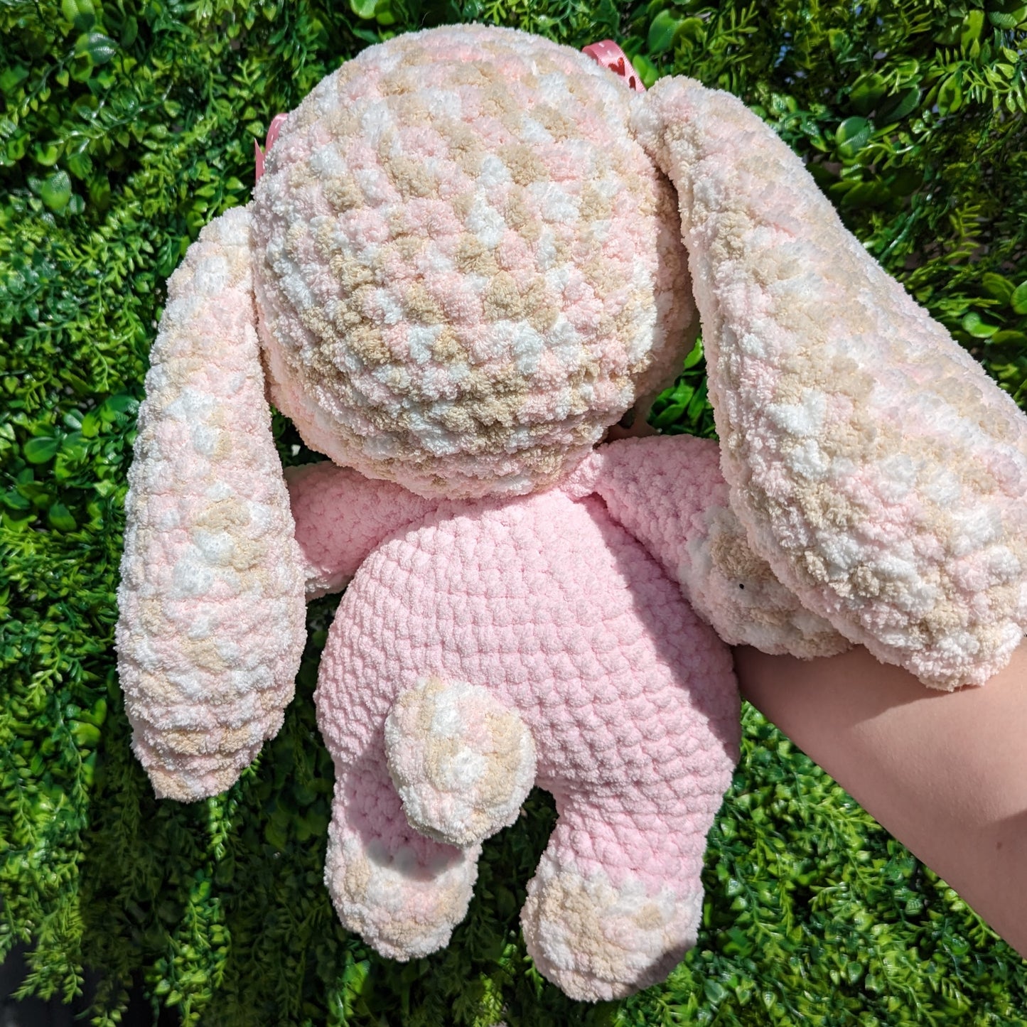 Jumbo Fuzzy Strawberry Shortcake Bunny in Onesie Crochet Plushie [Archived]
