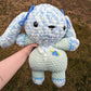 Jumbo Fuzzy Blueberry Bunny in Onesie Crochet Plushie [Archived]