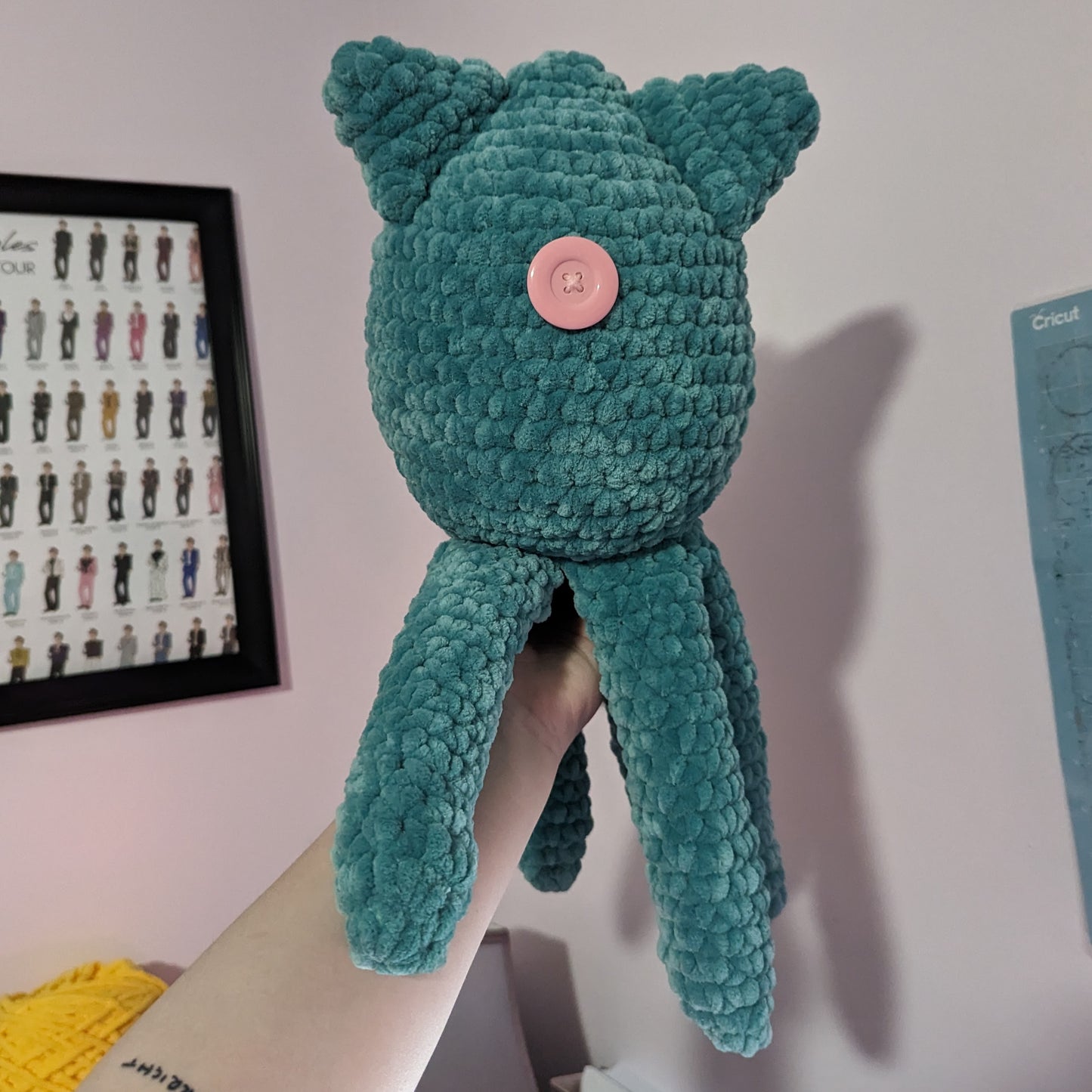 Jumbo Button Eyed Squid Crochet Plushie