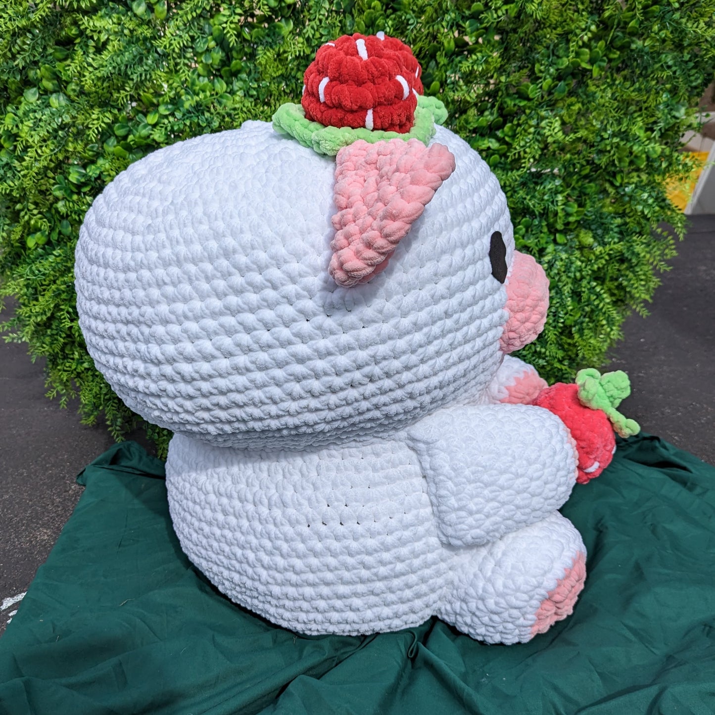 CUSTOM ORDER Giant Strawberry Cow Crochet Plushie [Archived]