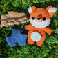 Jumbo or Regular Farmer Fox Crochet Plushie (removable accessories)