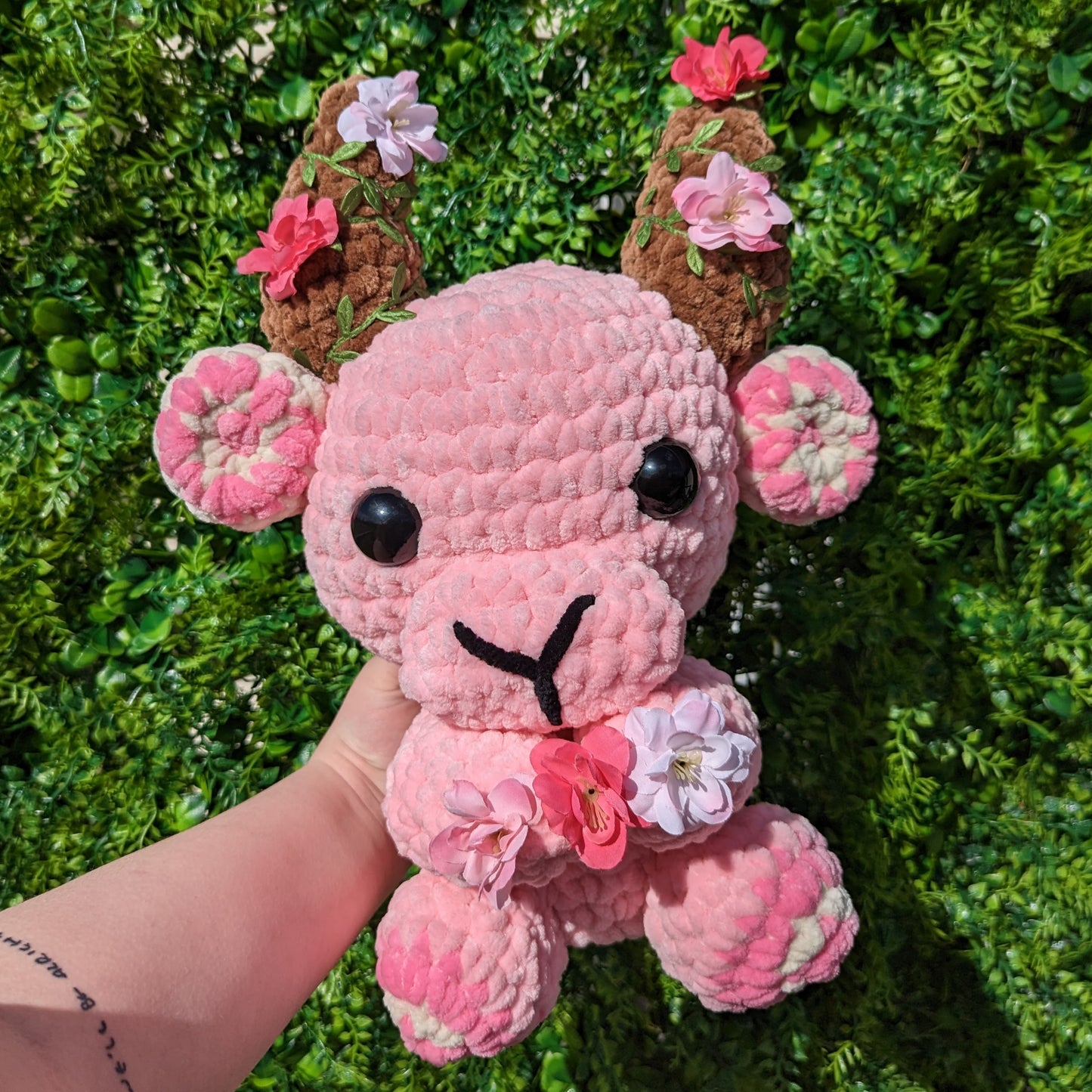 Jumbo Sakura Cherry Blossom Baphomet Goat Crochet Plushie [Archived]