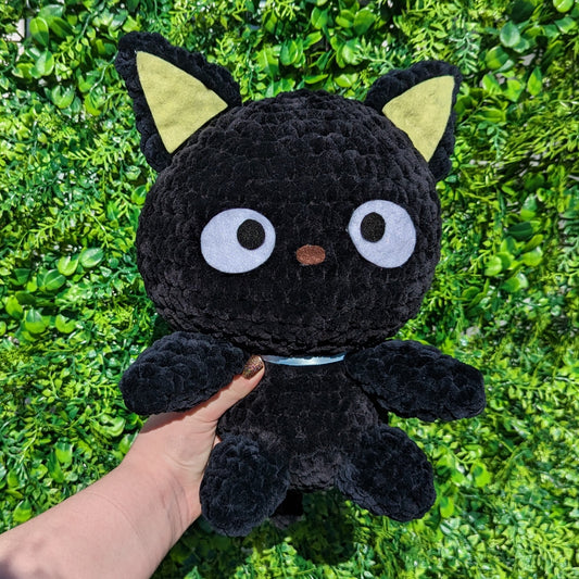 HECHO A PEDIDO Jumbo Kawaii Japonés Negro Kitty Cat Crochet Plushie
