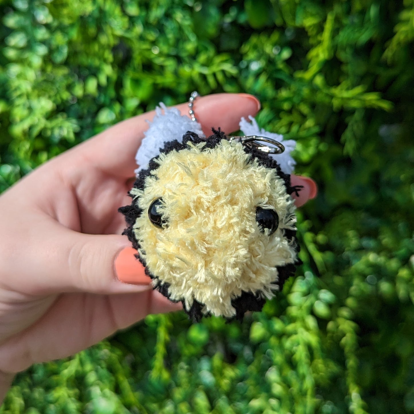 Fuzzy Fluffy Bee Crochet Plush Keychain