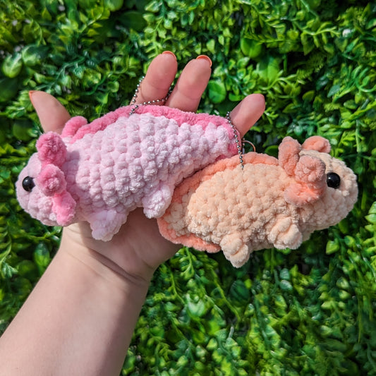 Baby Axolotl Crochet Plush Keychain [Archived]