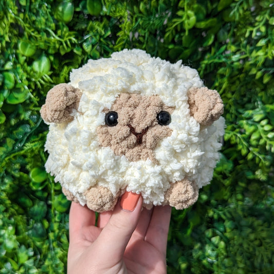 HECHO A PEDIDO Jumbo Fuzzy Fluffy Baby Sheep Puff Crochet Plushie