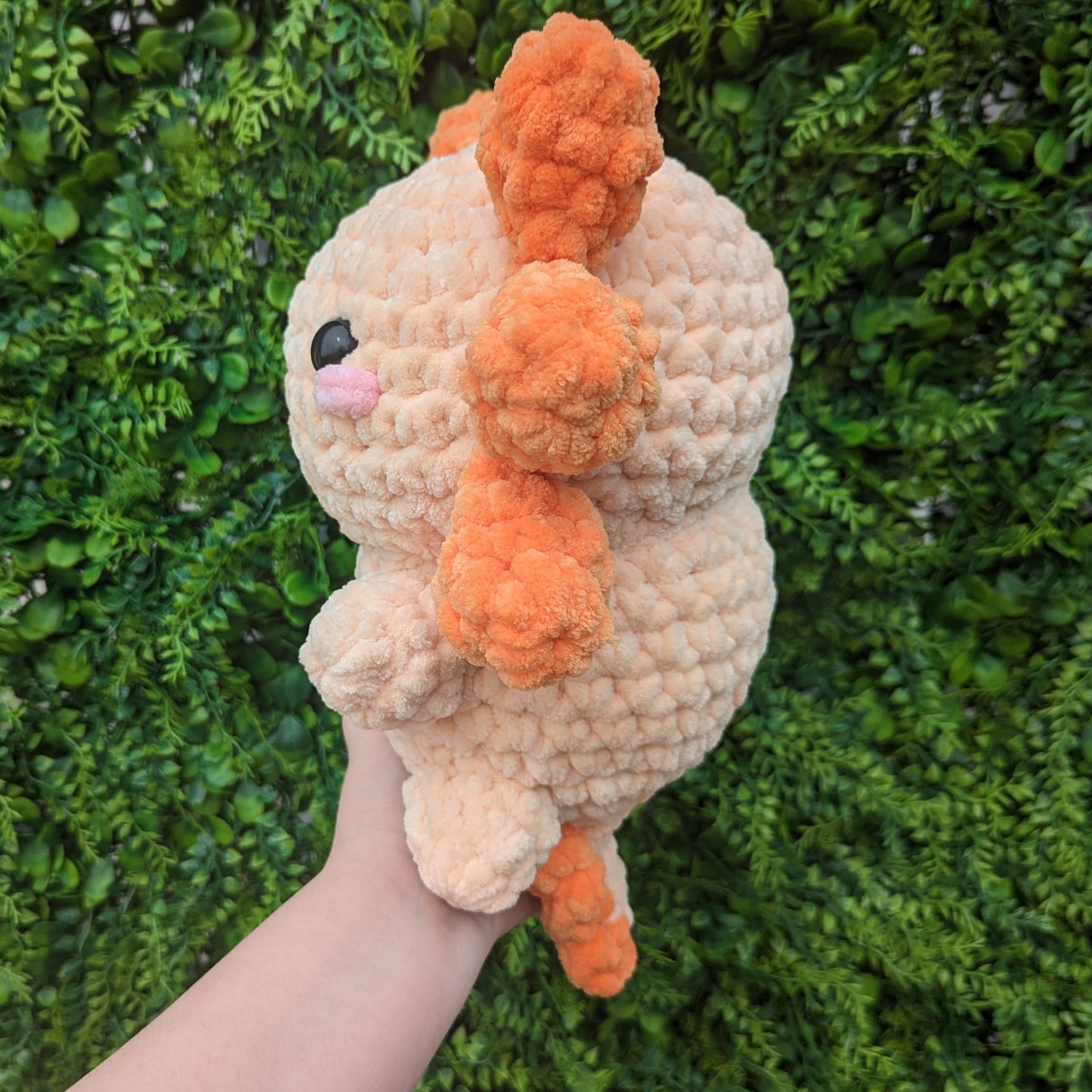 Jumbo Orange Creamsicle Axolotl Crochet Plushie