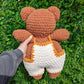 Jumbo Sunflower Teddy Bear in Overalls Crochet Plushie (removable accessories) [Archived]