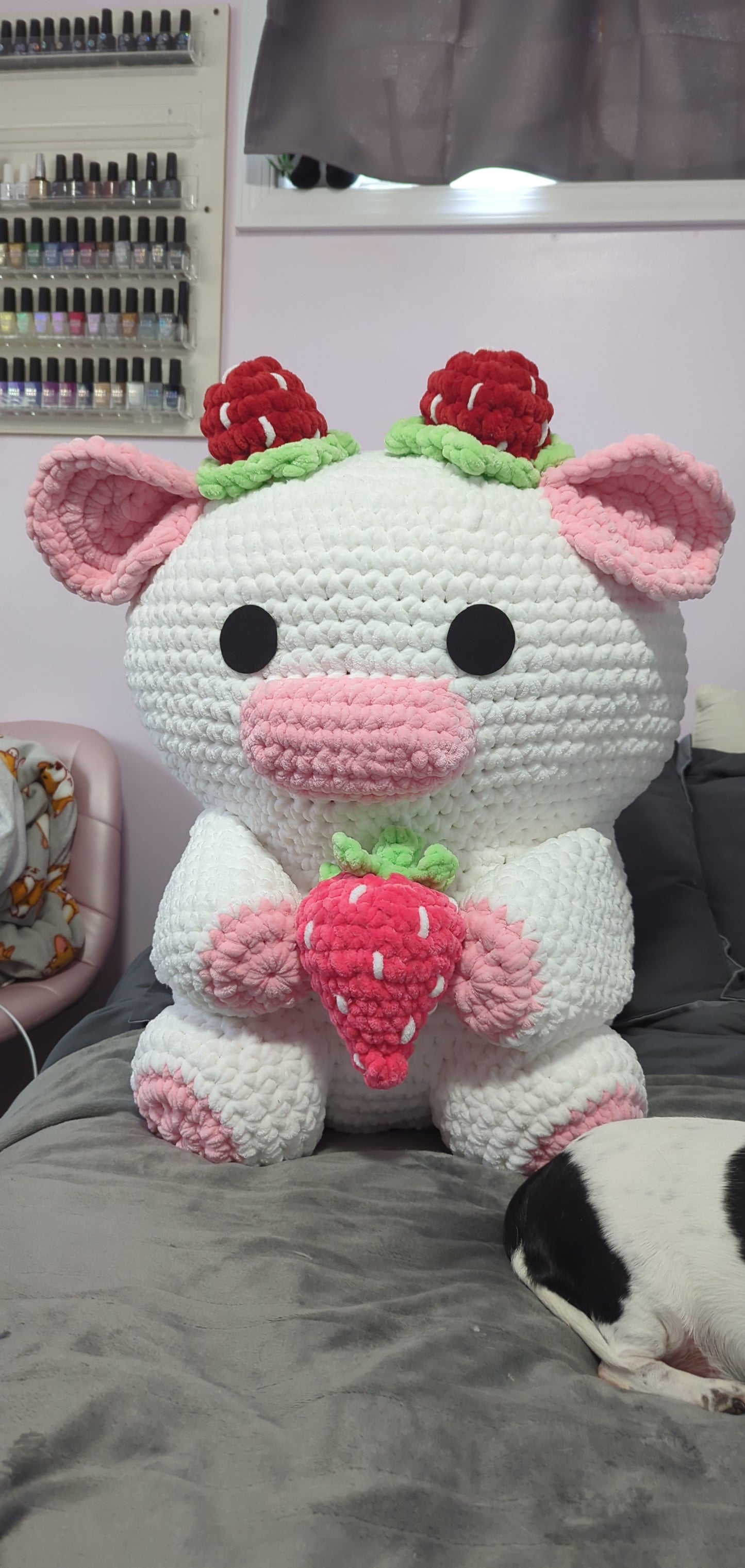 Giant Strawberry Cow Crochet Pattern // NOT A PHYSICAL ITEM