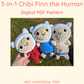 3-in-1 Finn the Human Chibi Style Crochet Pattern // NOT PHYSICAL ITEM