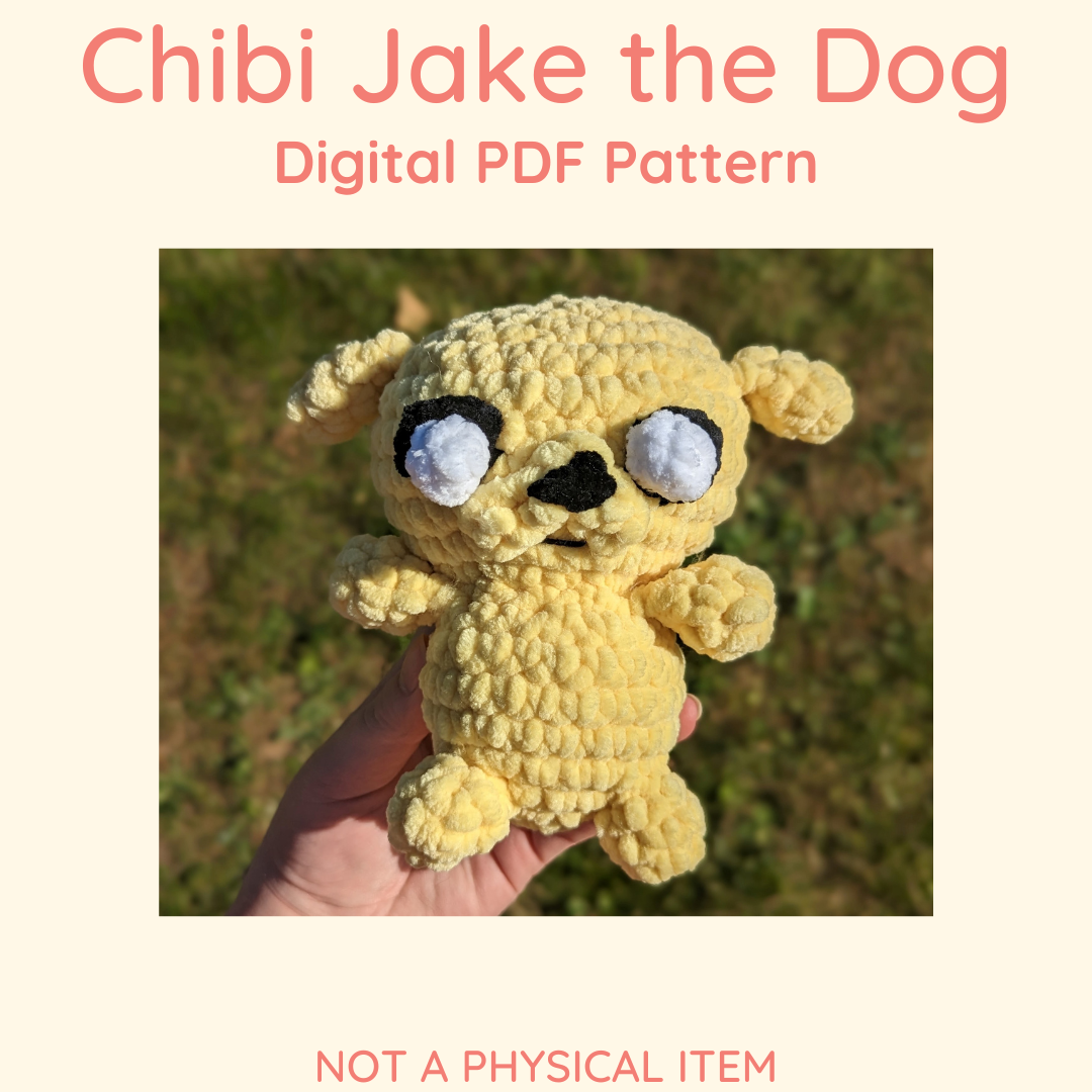 Patrón de ganchillo estilo Jake the Dog Chibi // NO ES UN ARTÍCULO FÍSICO
