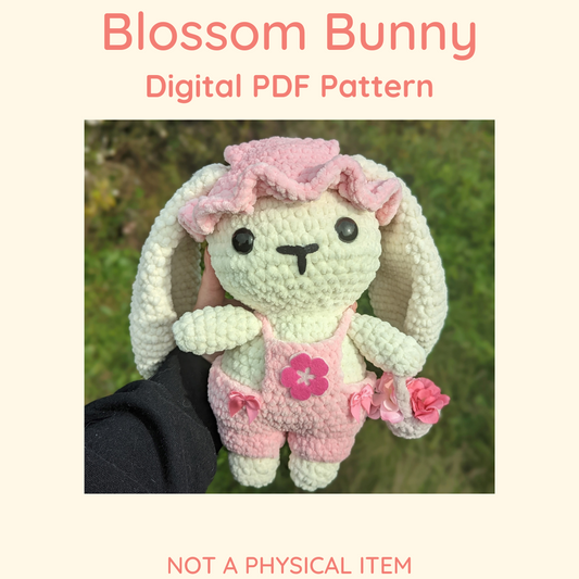 Patrón de ganchillo Blossom Bunny con mono // ARTÍCULO NO FÍSICO